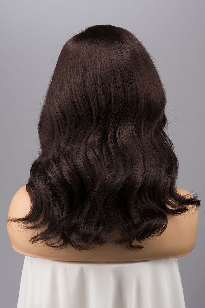 Dark Brown Brunette Wavy Lace Top Synthetic Wig Erica