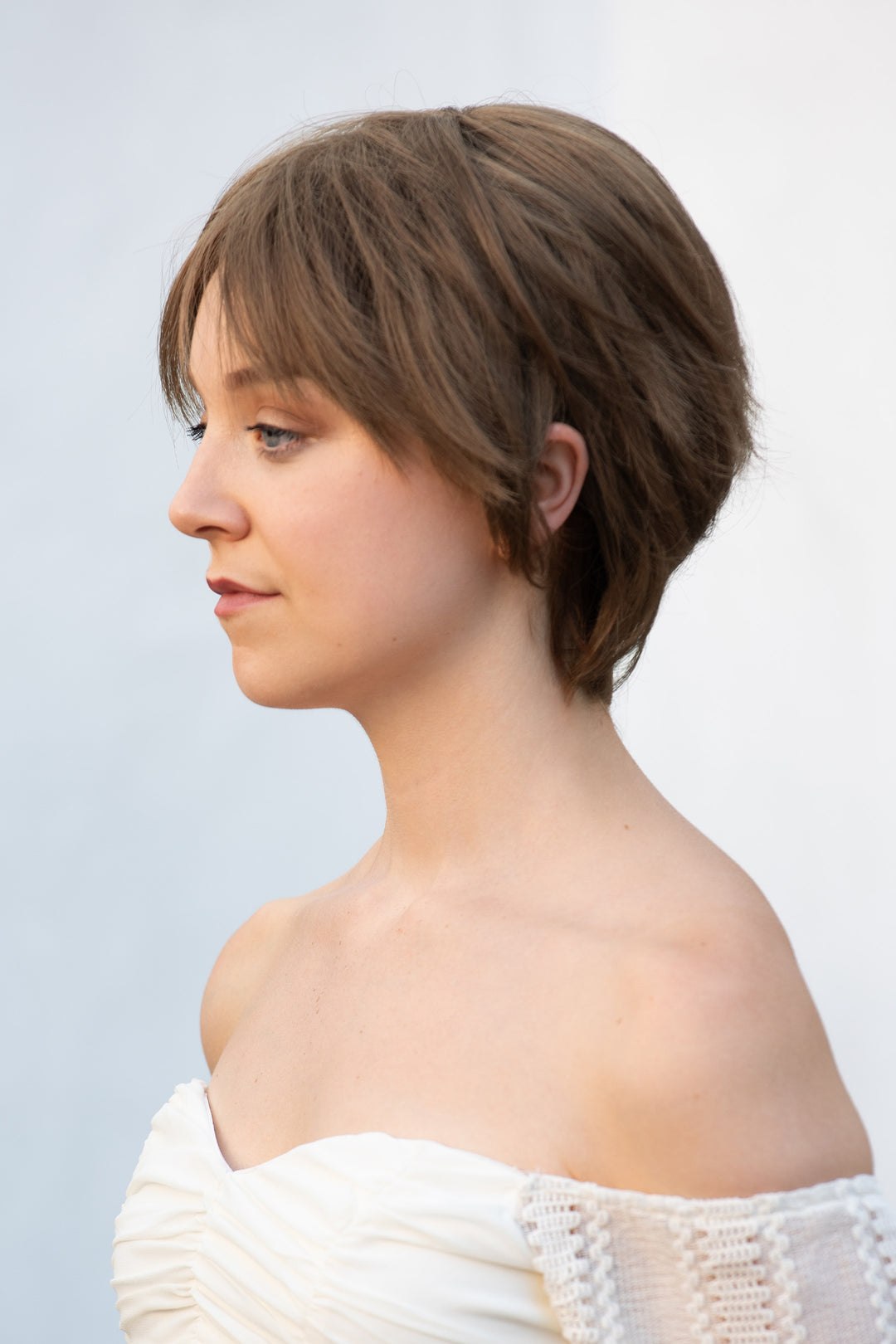 Light Brown Pixie Cut Synthetic Wig with Bangs Gemma