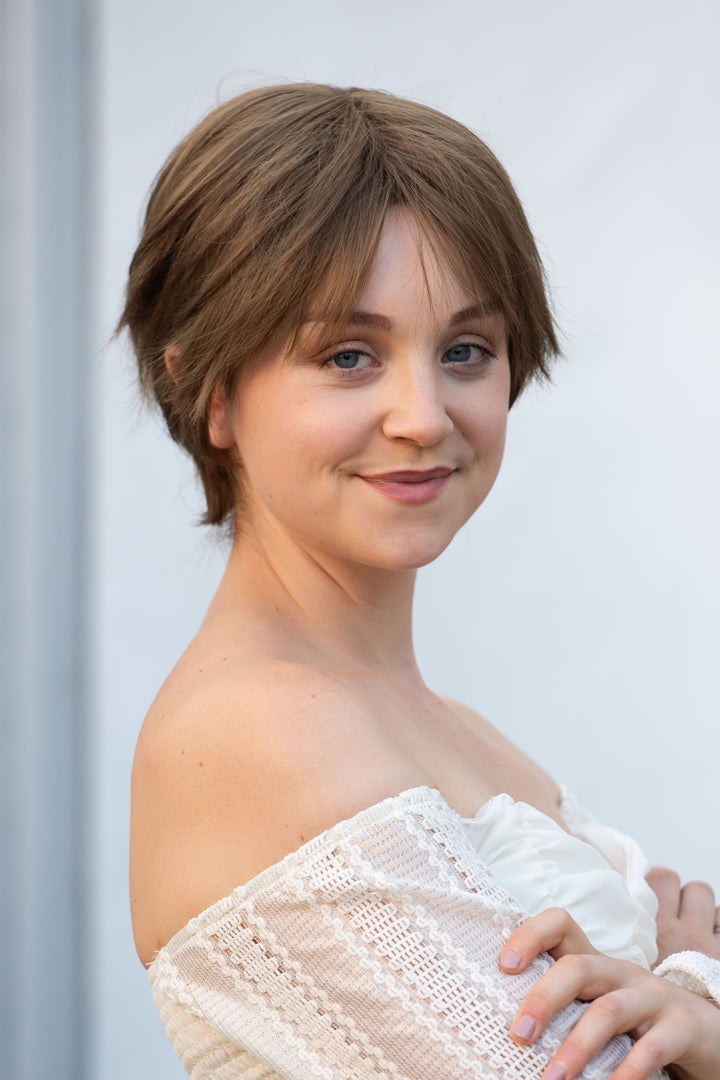 Light Brown Pixie Cut Synthetic Wig with Bangs Gemma