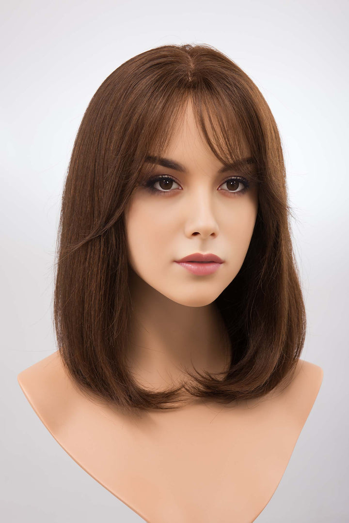 14" Straight Human Hair Lace Bob Wig with Bangs Hope