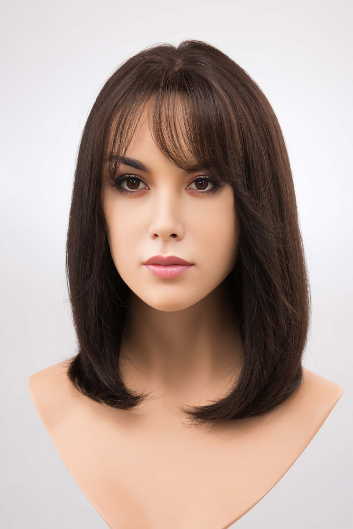 14" Straight Human Hair Lace Bob Wig with Bangs Hope