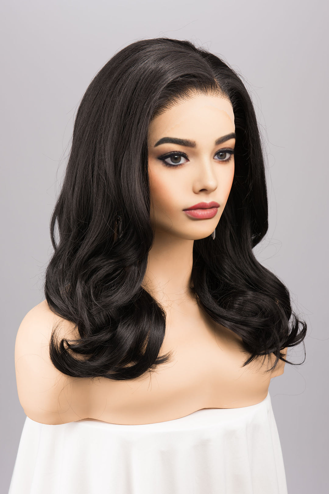 Natural Black Wavy Lace Top Synthetic Wig Maxine