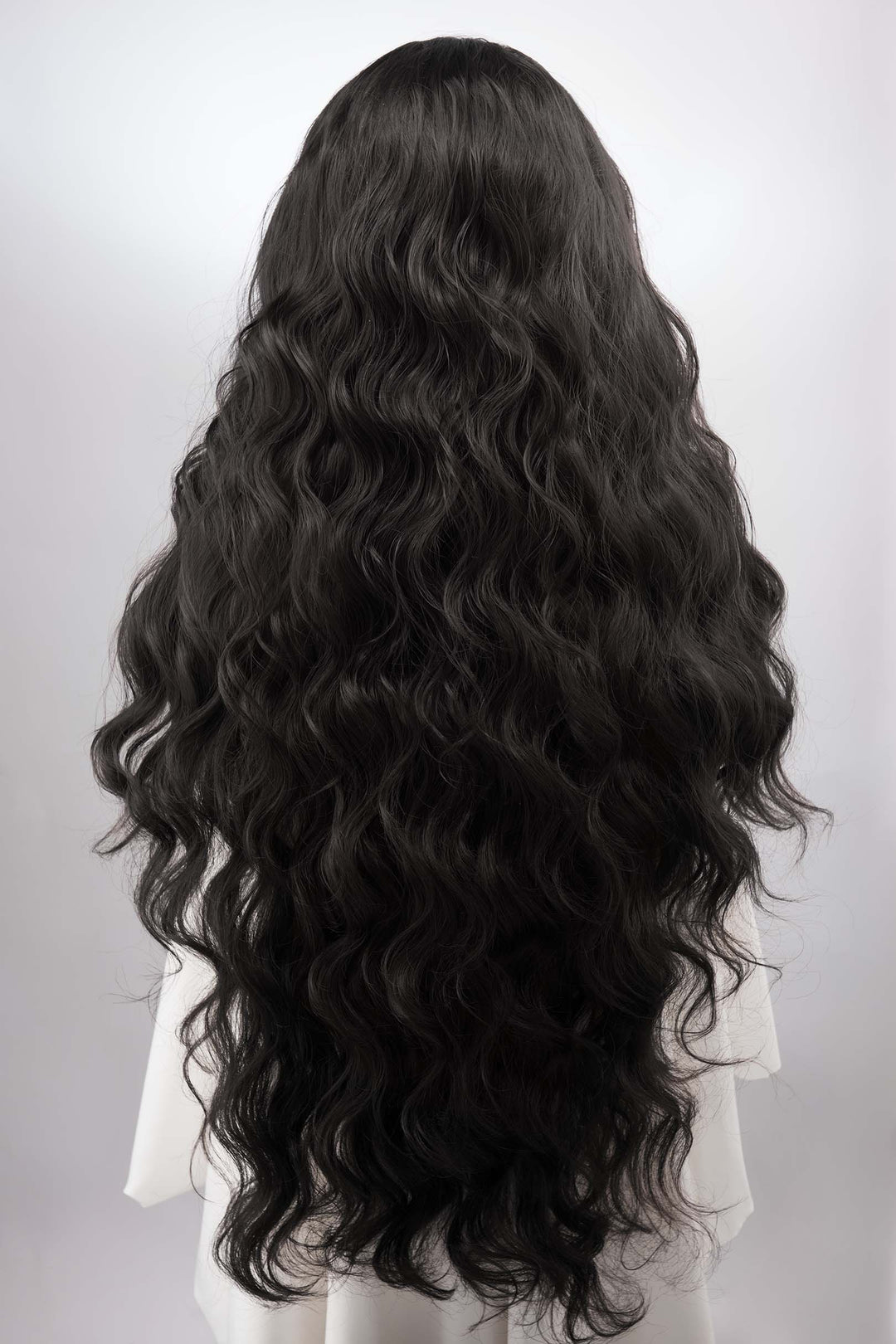 Natural Black Curly Lace Top Synthetic Wig Maxwell