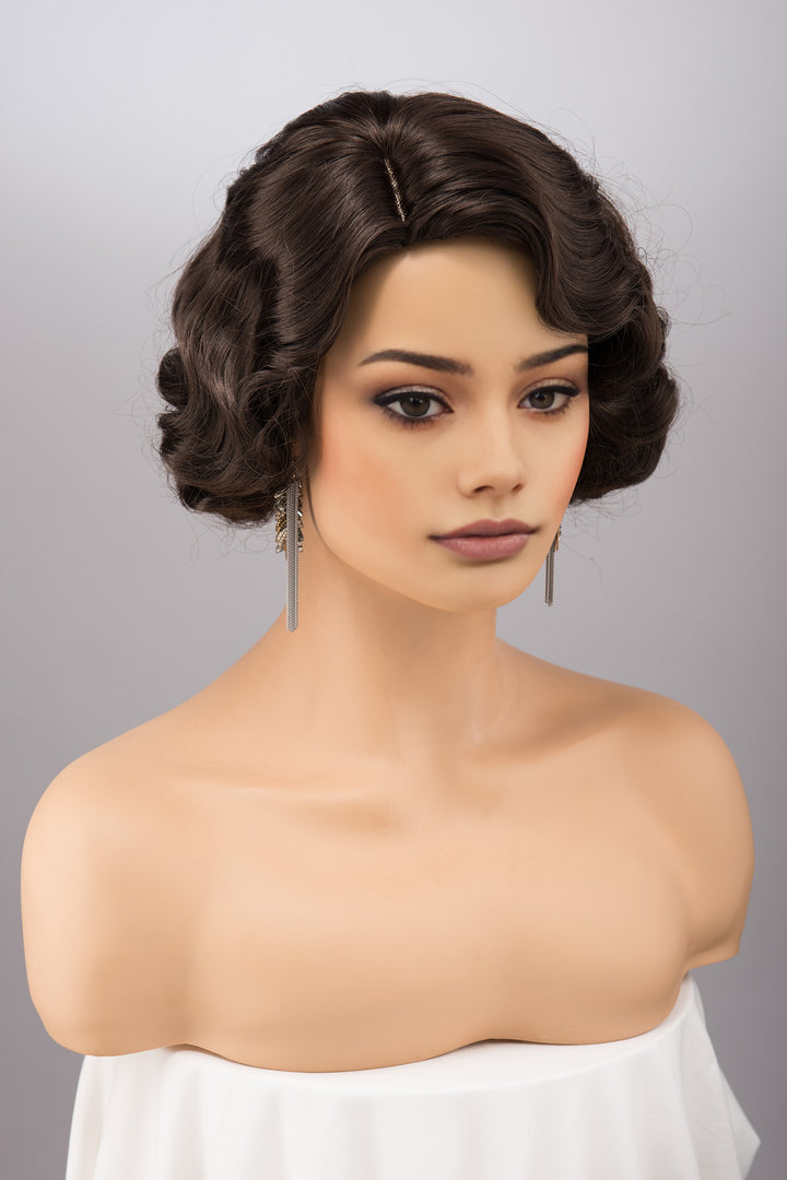 Natural Black Short Finger Wave Wig Melissa