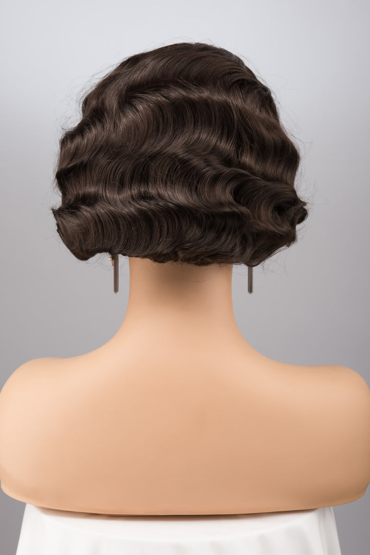 Natural Black Short Finger Wave Wig Melissa