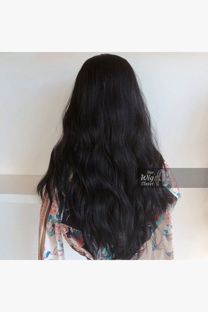 Jet Black Wavy Lace Front Synthetic Wig Bailey